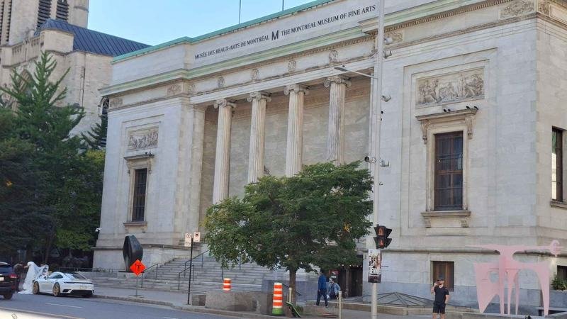 The marble facade of the Montreal Museum of Fine Arts on Sherbrooke Street